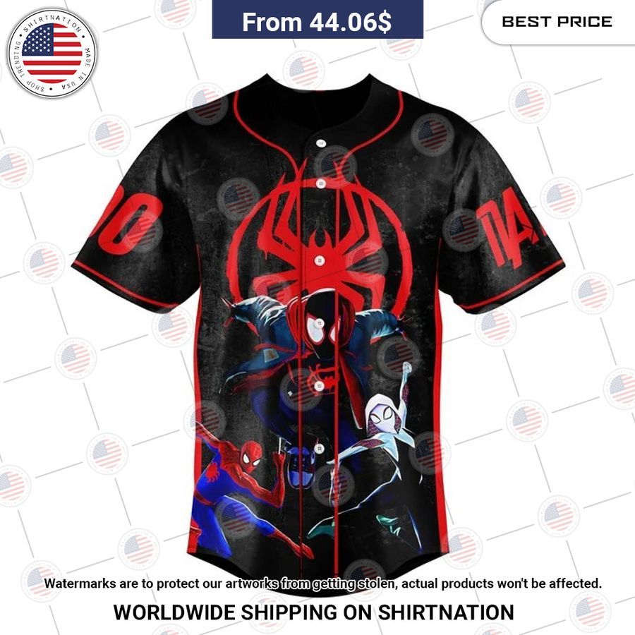 Spiderman Across the spider verse Custom Baseball Jersey baseball jersey product view 1