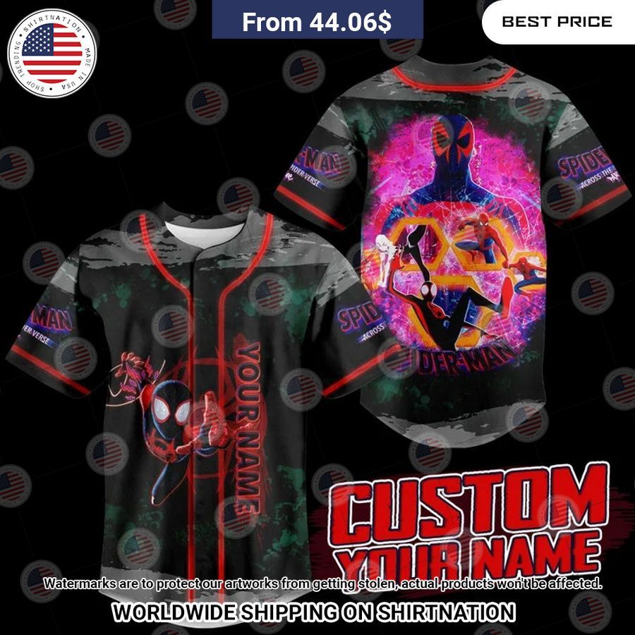Spiderman Across the spider verse Custom name Baseball Jersey baseball jersey product view 1
