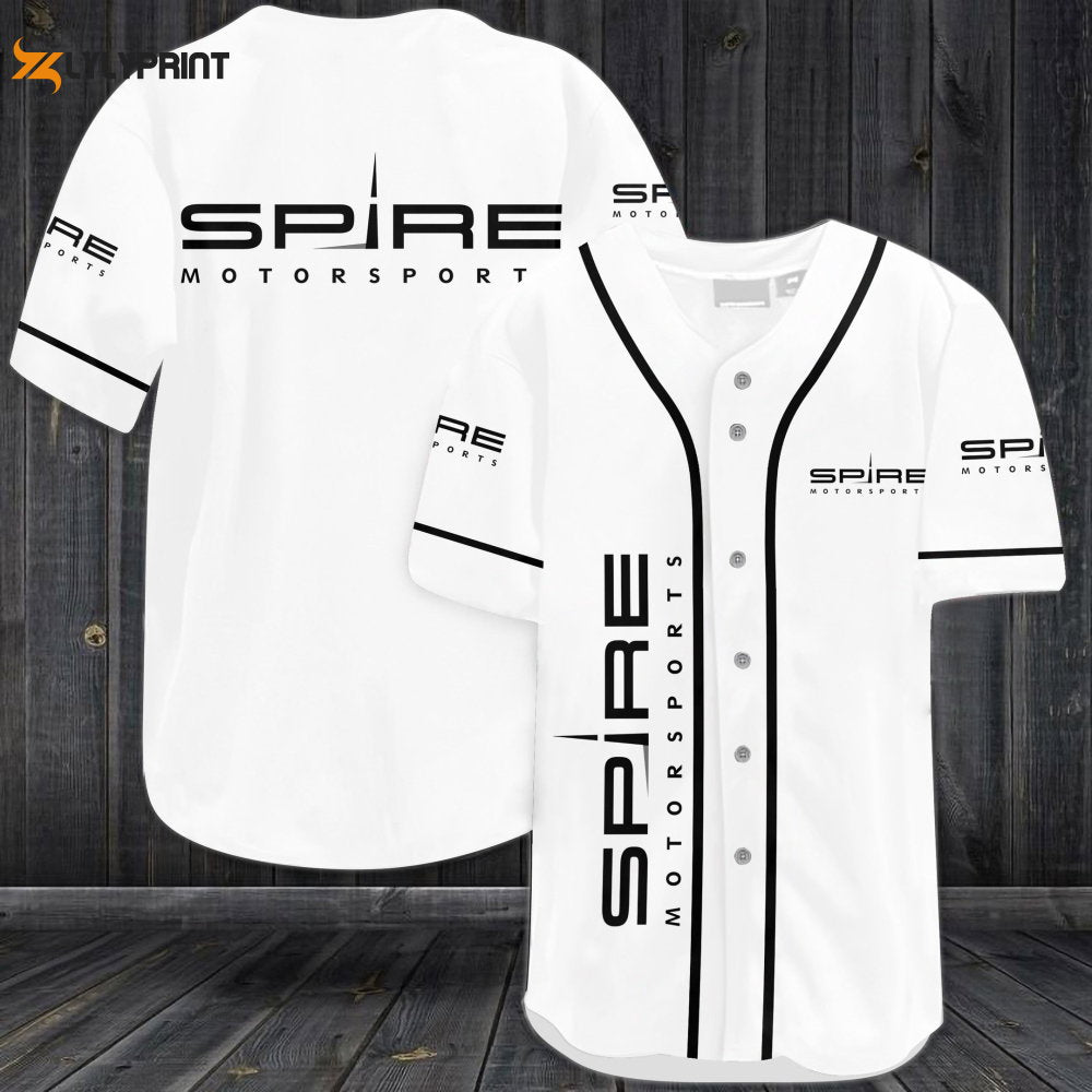 Spire Motorsports Car Team Baseball Jersey - lylyprint.com baseball jersey product view 1