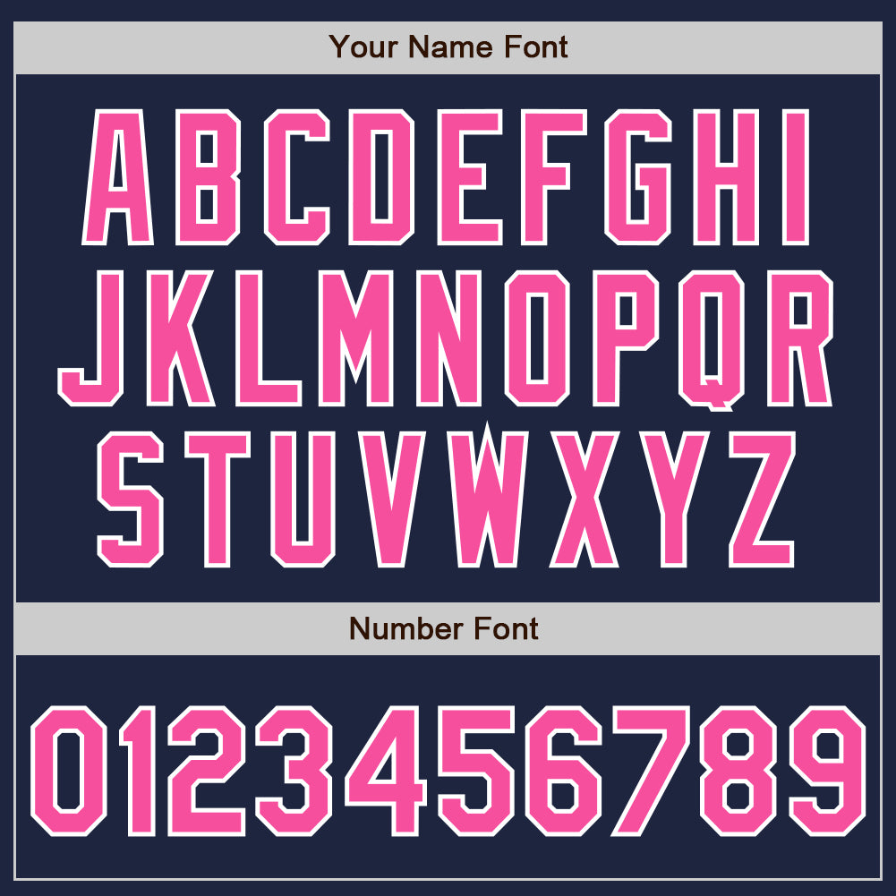 Custom Navy Pink-Gray Authentic Split Fashion Baseball Jersey baseball jersey product view 4