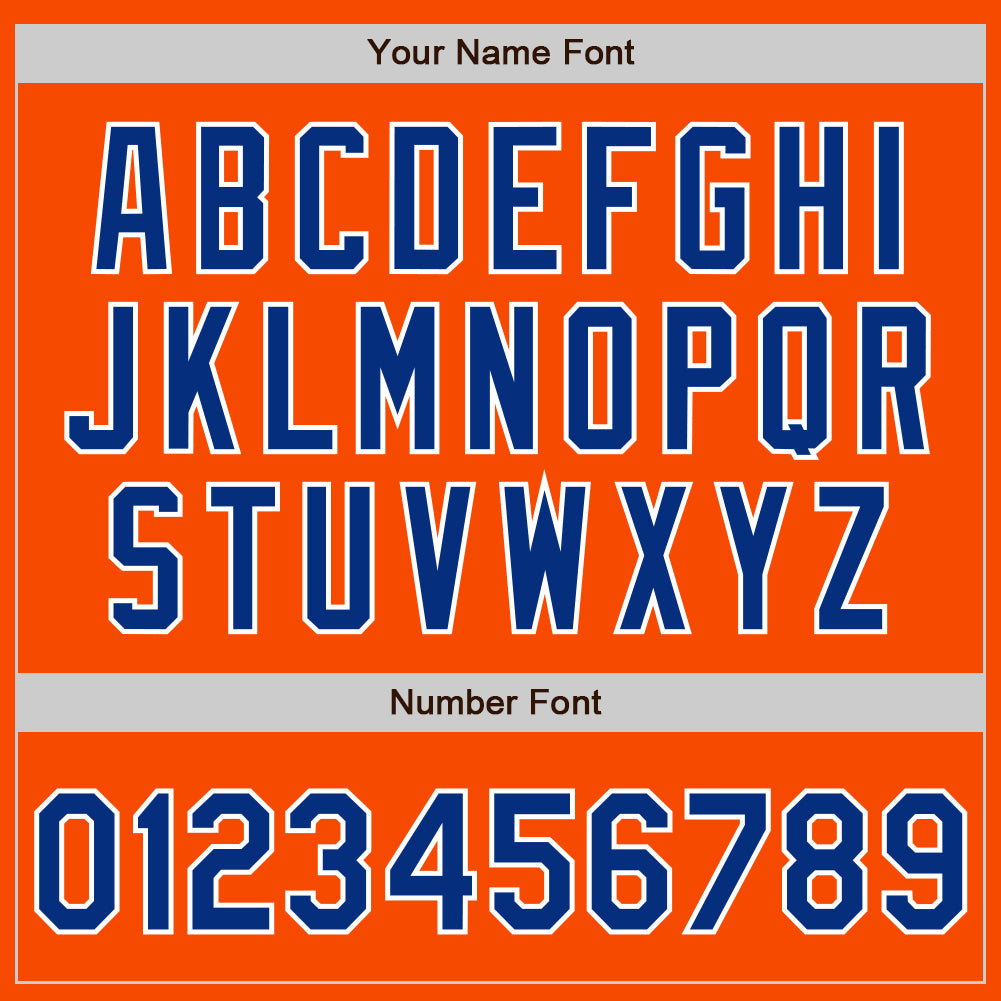 Custom Orange Royal-White Authentic Split Fashion Baseball Jersey baseball jersey product view 4