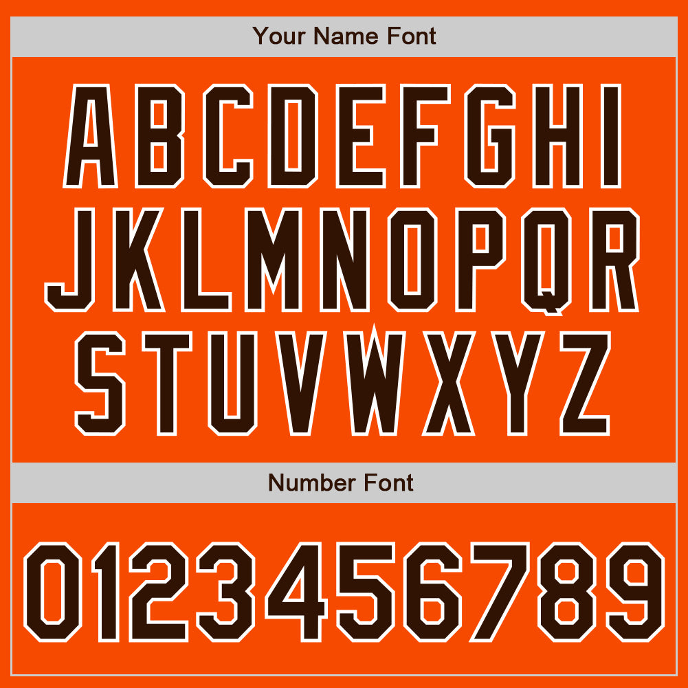 Custom Orange Brown-White Authentic Split Fashion Baseball Jersey baseball jersey product view 4