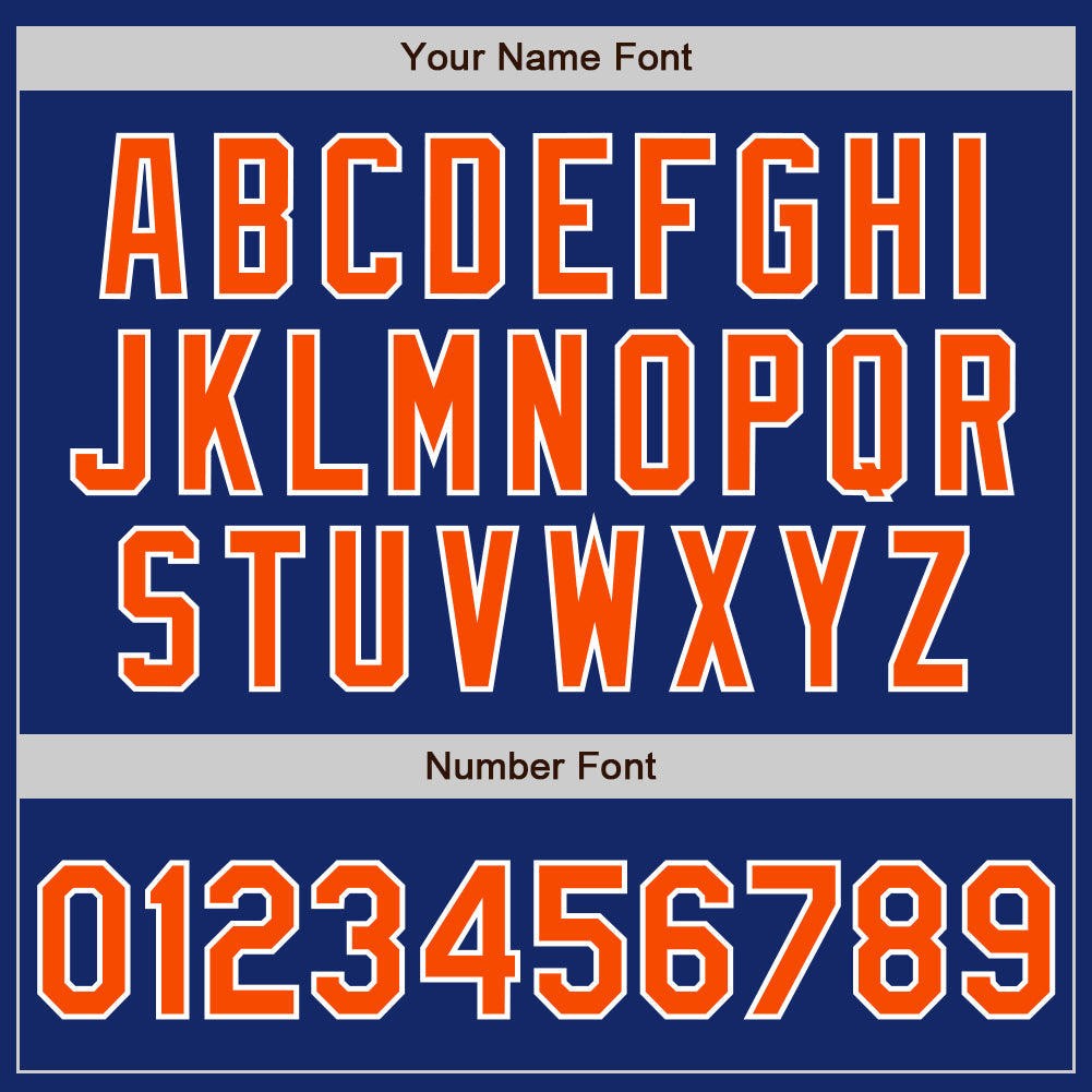 Custom Royal Orange-Light Blue Authentic Split Fashion Baseball Jersey baseball jersey product view 4