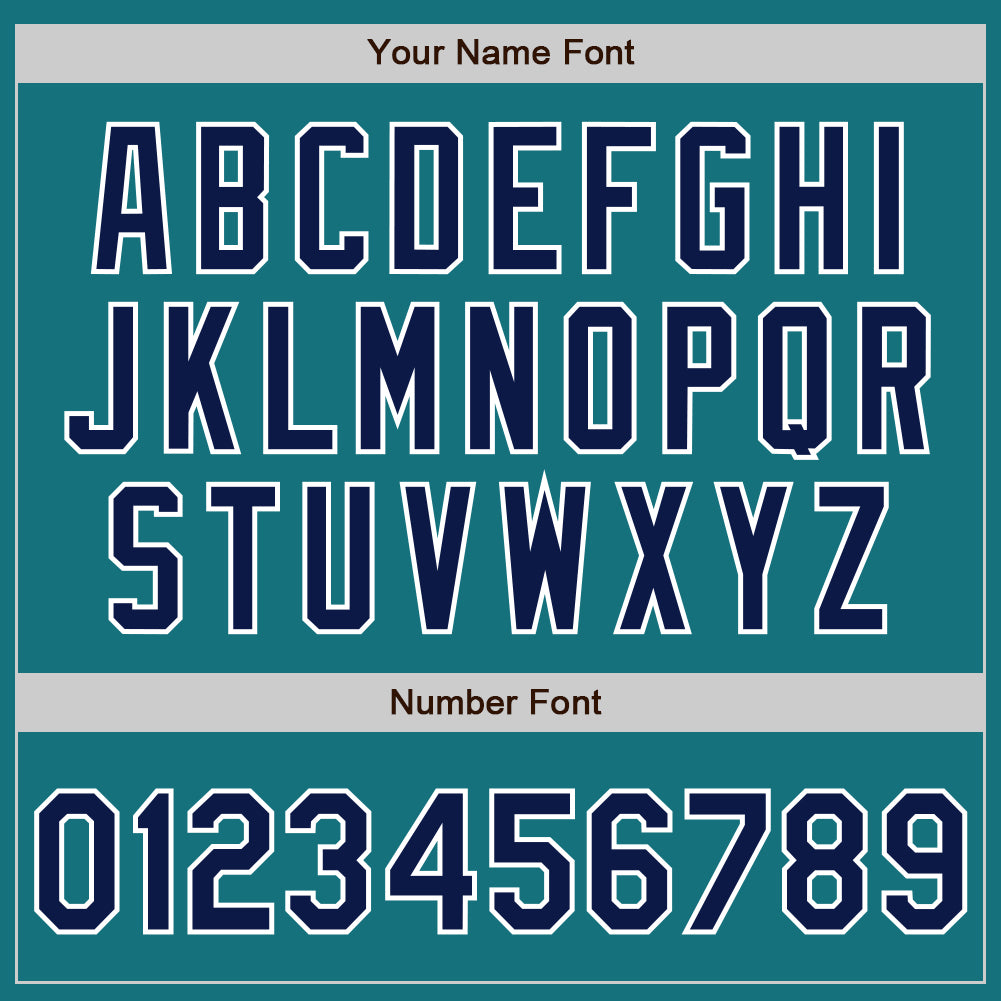 Custom Teal Navy-Gray Authentic Split Fashion Baseball Jersey baseball jersey product view 4