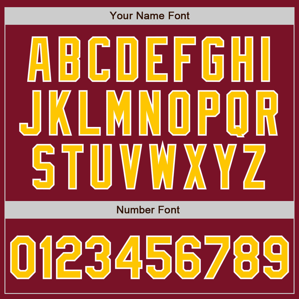 Custom Crimson Gold-Gray Authentic Split Fashion Baseball Jersey baseball jersey product view 4