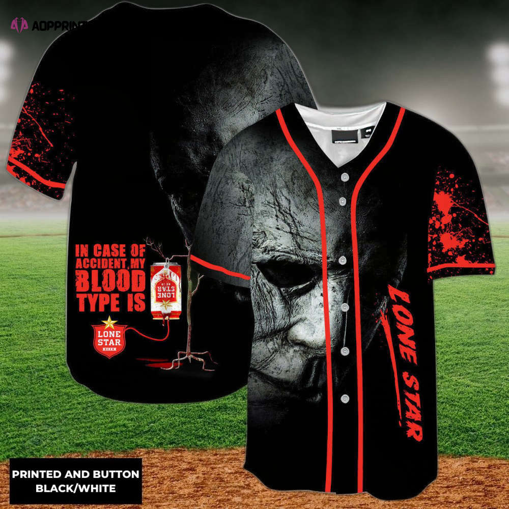 Spooktacular Halloween Horror Michael Myers Lone Star Baseball Jersey - Aopprinter baseball jersey product view 1