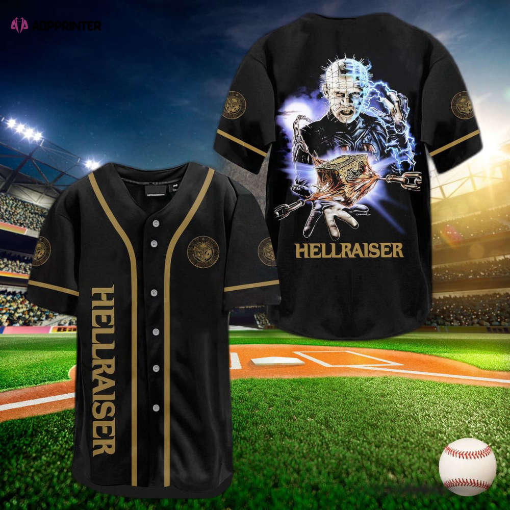 Spooky Hellraiser Horror Movie Baseball Jersey – Stylish Apparel baseball jersey product view 1