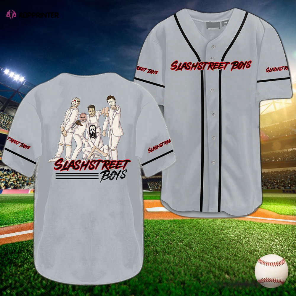 Spooky Style: Horror Slashstreet Boys Baseball Jersey for Fans baseball jersey product view 1