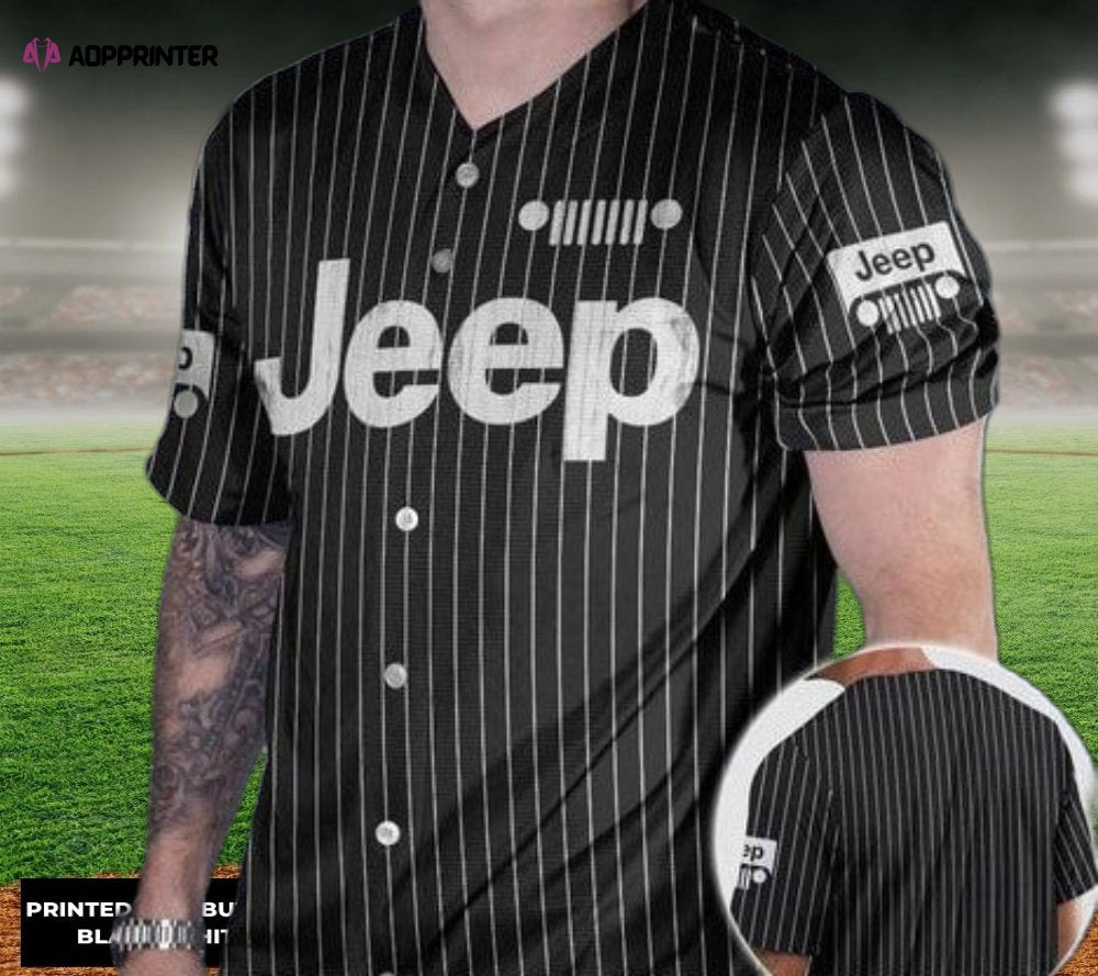 Sport the Classic Style with JP Striped Baseball Jersey - Shop Now! - Aopprinter baseball jersey product view 1