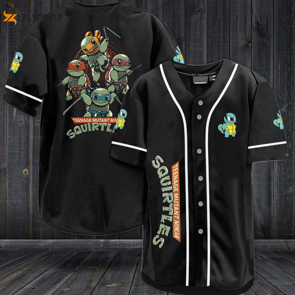 Squirtles Teenage Mutant Ninja Baseball Jersey - lylyprint.com baseball jersey product view 1