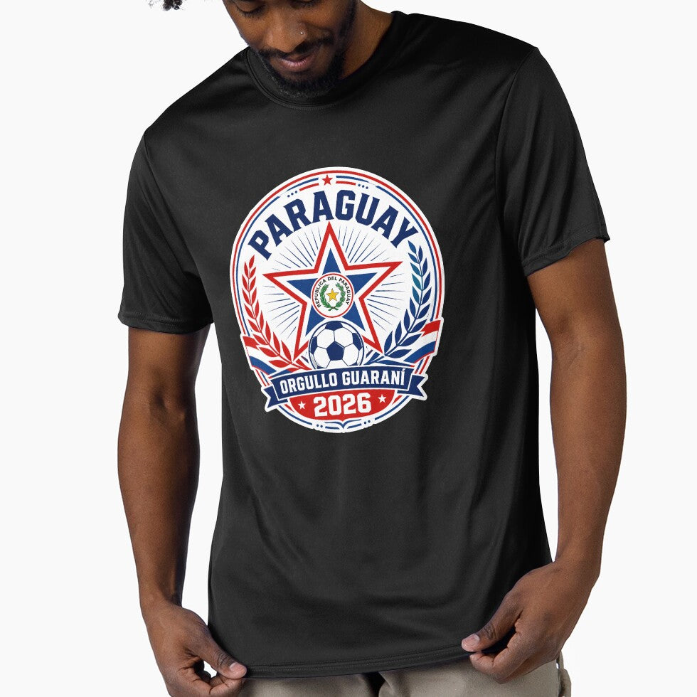 Paraguay 2026 Guarani Football Crest by RedCircleArt Unisex T-shirt, Sweatshirt, Hoodie, Long Sleeve Tee - T-Shirt, Sweatshirt, Hoodie