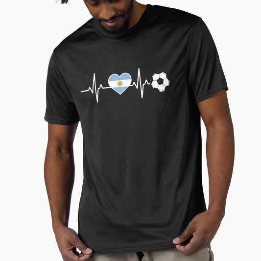 Argentina Football Heartbeat | Albiceleste Soccer Fan by dudelinart Unisex T-shirt, Sweatshirt, Hoodie, Long Sleeve Tee - T-Shirt, Sweatshirt, Hoodie
