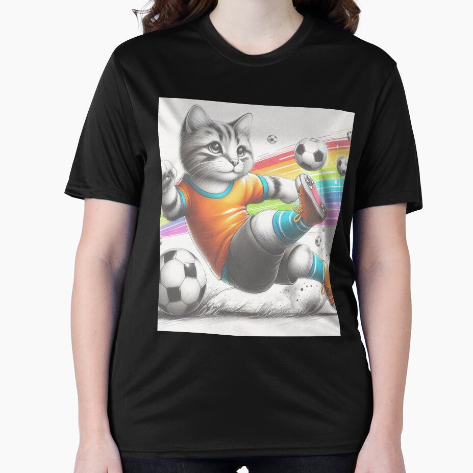 Footballer Cat by FrancelaSegura - Adult & Kids T-Shirts, Sweatshirts & Hoodies apparel design preview 2