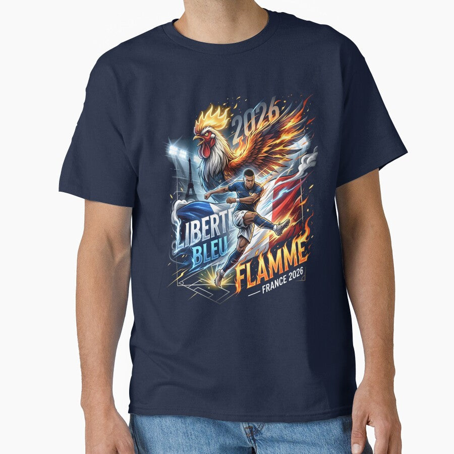 Libert Bleu Flamme France - World Cup 2026 by VoidAnimeStudio Unisex T-shirt, Sweatshirt, Hoodie, Long Sleeve Tee - T-Shirt, Sweatshirt, Hoodie