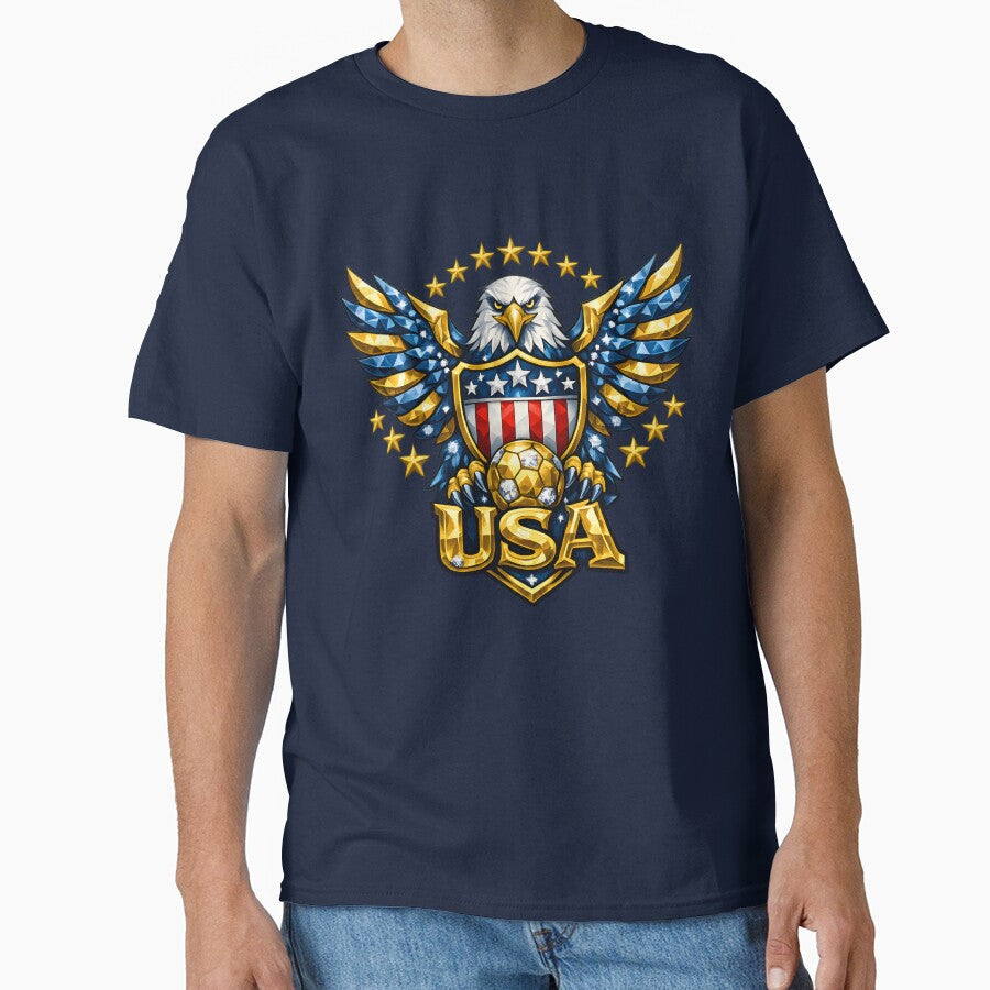 US Soccer 2026 Patriotic American Eagle Bold Sports Art USA 2026 by Lozarux Unisex T-shirt, Sweatshirt, Hoodie, Long Sleeve Tee - T-Shirt, Sweatshirt, Hoodie