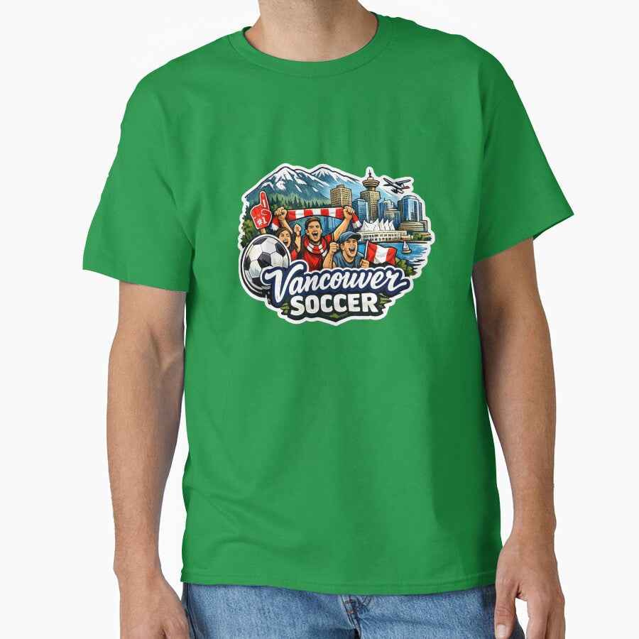 Vancouver Mountain Soccer by Modefissi Unisex T-shirt, Sweatshirt, Hoodie, Long Sleeve Tee - T-Shirt, Sweatshirt, Hoodie