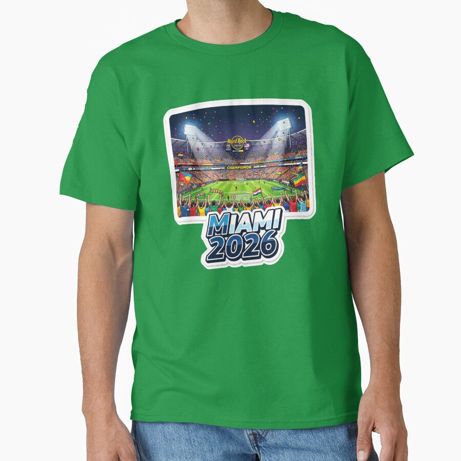 Miami 2026 Stadium Soccer by Modefissi Unisex T-shirt, Sweatshirt, Hoodie, Long Sleeve Tee - T-Shirt, Sweatshirt, Hoodie