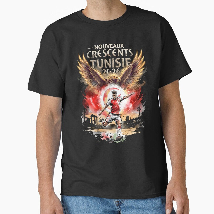 Nouveaux Crescents Tunisie - World Cup 2026 Soccer Design by VoidAnimeStudio Unisex T-shirt, Sweatshirt, Hoodie, Long Sleeve Tee - T-Shirt, Sweatshirt, Hoodie
