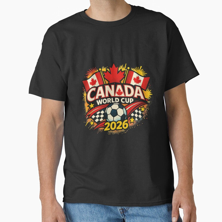Canada World Cup 2026 Soccer Illustration  Vintage Canadian Football Fan Design by HBDStudio - T-Shirt, Sweatshirt, Hoodie