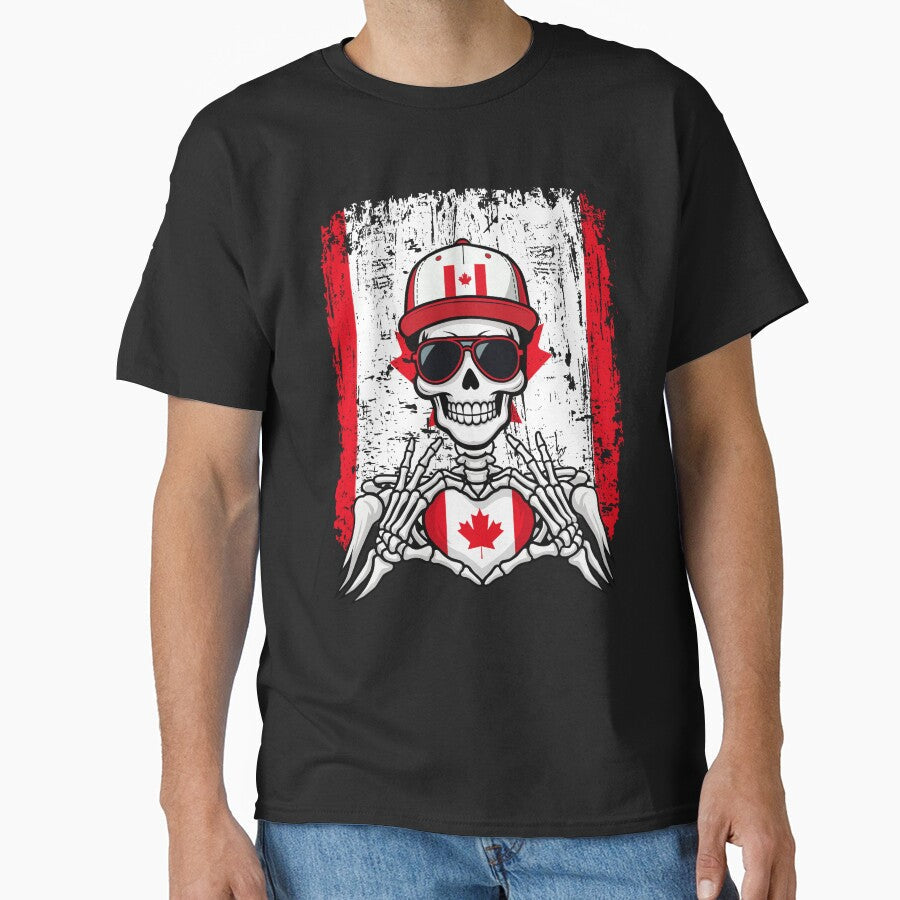 Canadian Pride Skeleton Art Tee by Colorful Designs Unisex T-shirt, Sweatshirt, Hoodie, Long Sleeve Tee - T-Shirt, Sweatshirt, Hoodie