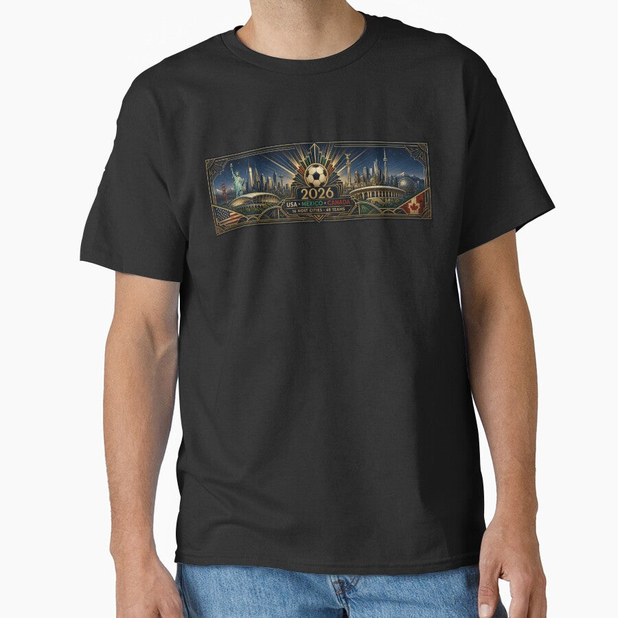 2026 Football, Art Deco Soccer Cup Design, USA Mexico Canada Mug, Premium Football Fan Gift by emaga - T-Shirt, Sweatshirt, Hoodie