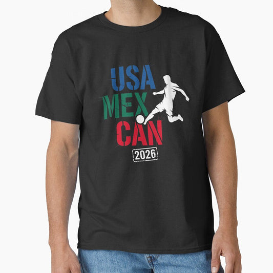 2026 Soccer Player USA Canada Mexico 26 Dark by ArtsMichalShop Unisex T-shirt, Sweatshirt, Hoodie, Long Sleeve Tee - T-Shirt, Sweatshirt, Hoodie