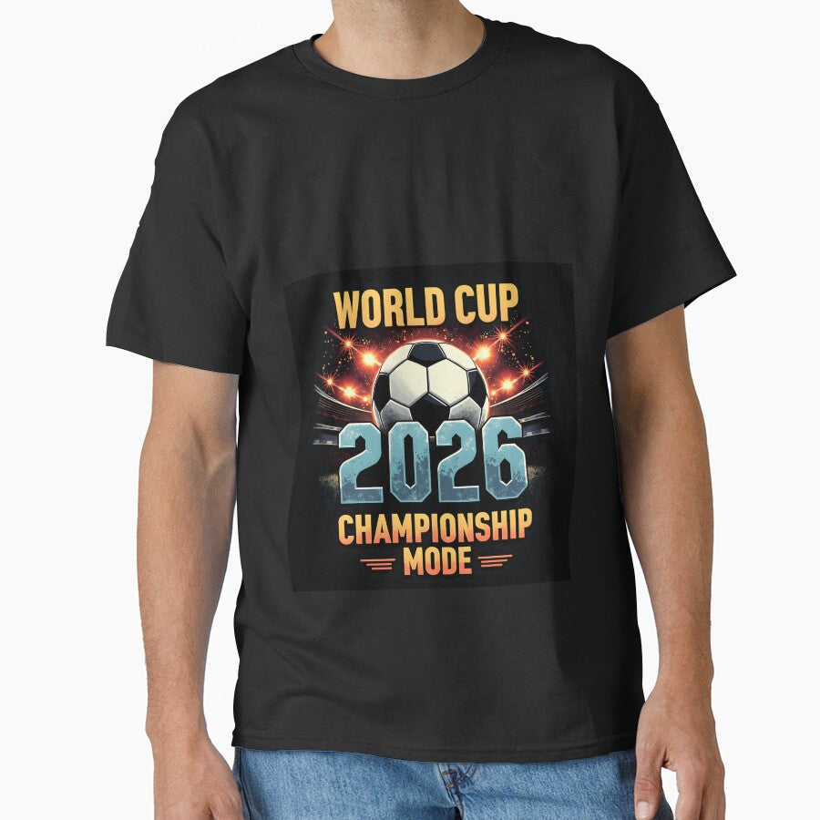 World Cup 2026 Championship Mode Football Fan T-Shirt by MilaPrintify Unisex T-shirt, Sweatshirt, Hoodie, Long Sleeve Tee - T-Shirt, Sweatshirt, Hoodie