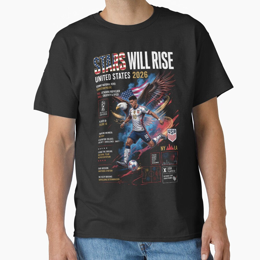 Stars Will Rise USA - World Cup 2026 by VoidAnimeStudio Unisex T-shirt, Sweatshirt, Hoodie, Long Sleeve Tee - T-Shirt, Sweatshirt, Hoodie