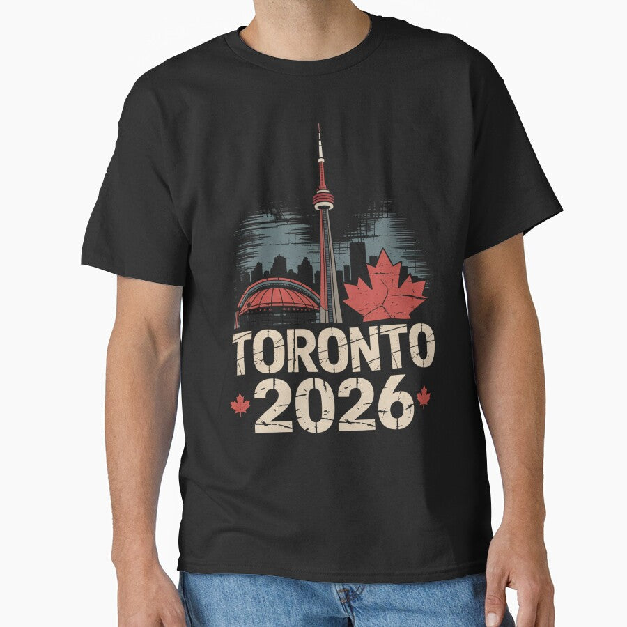 Toronto 2026 CN Tower Stadium Skyline T-Shirt V3 by DarylWelsh2024 Unisex T-shirt, Sweatshirt, Hoodie, Long Sleeve Tee - T-Shirt, Sweatshirt, Hoodie