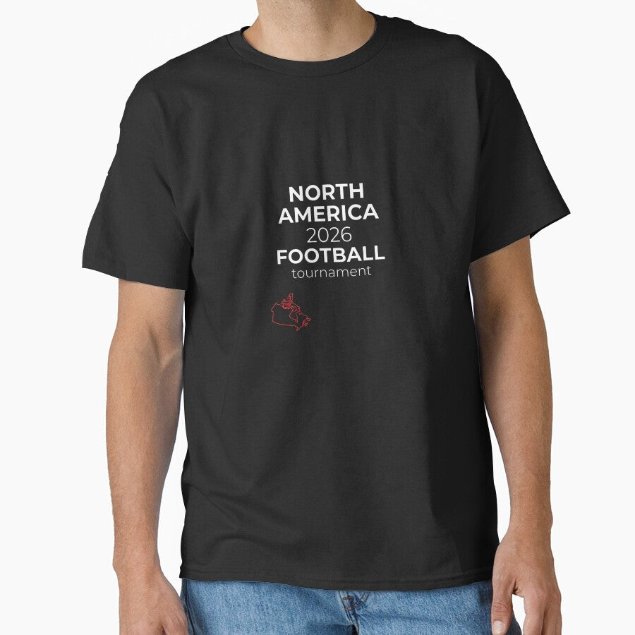 Football 2026 Mug, Minimal USA Mexico Canada Soccer Cup, North America Football Gift, Modern Sports Classic T-Shirt by Nothing Scares Me Store - T-Shirt, Sweatshirt, Hoodie