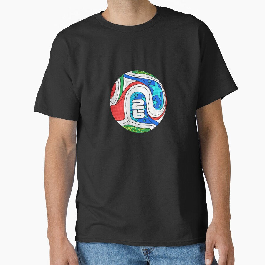 Pop Art Comic Graphic Twenty Six Retro Star Soccer Ball Emblem by Terry Bain Unisex T-shirt, Sweatshirt, Hoodie, Long Sleeve Tee - T-Shirt, Sweatshirt, Hoodie