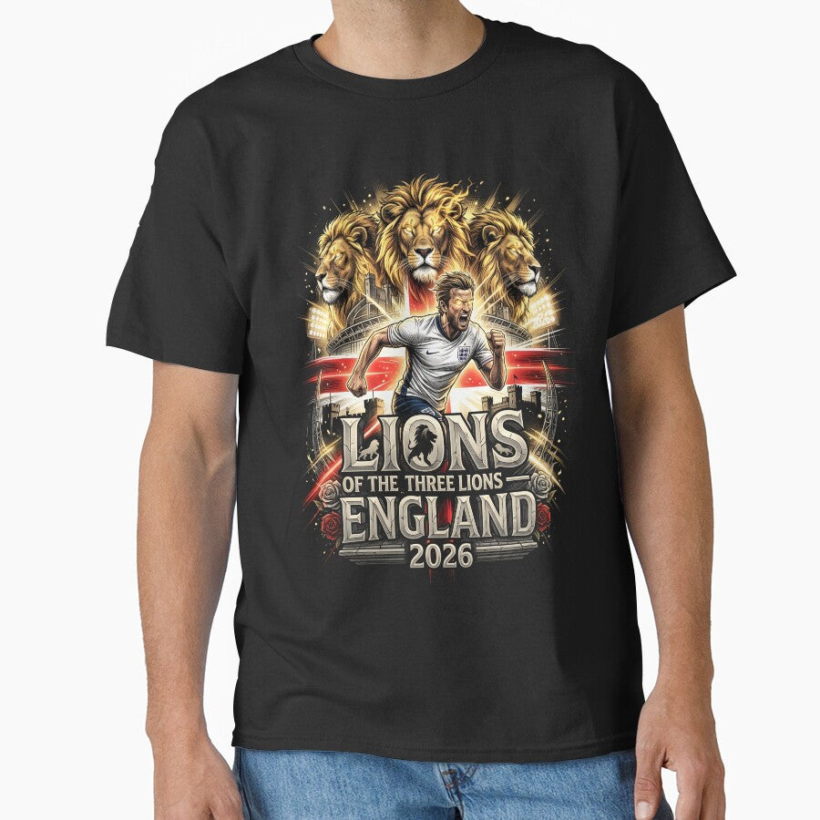 Lions Of Three Lions England - World Cup 2026 by VoidAnimeStudio Unisex T-shirt, Sweatshirt, Hoodie, Long Sleeve Tee - T-Shirt, Sweatshirt, Hoodie