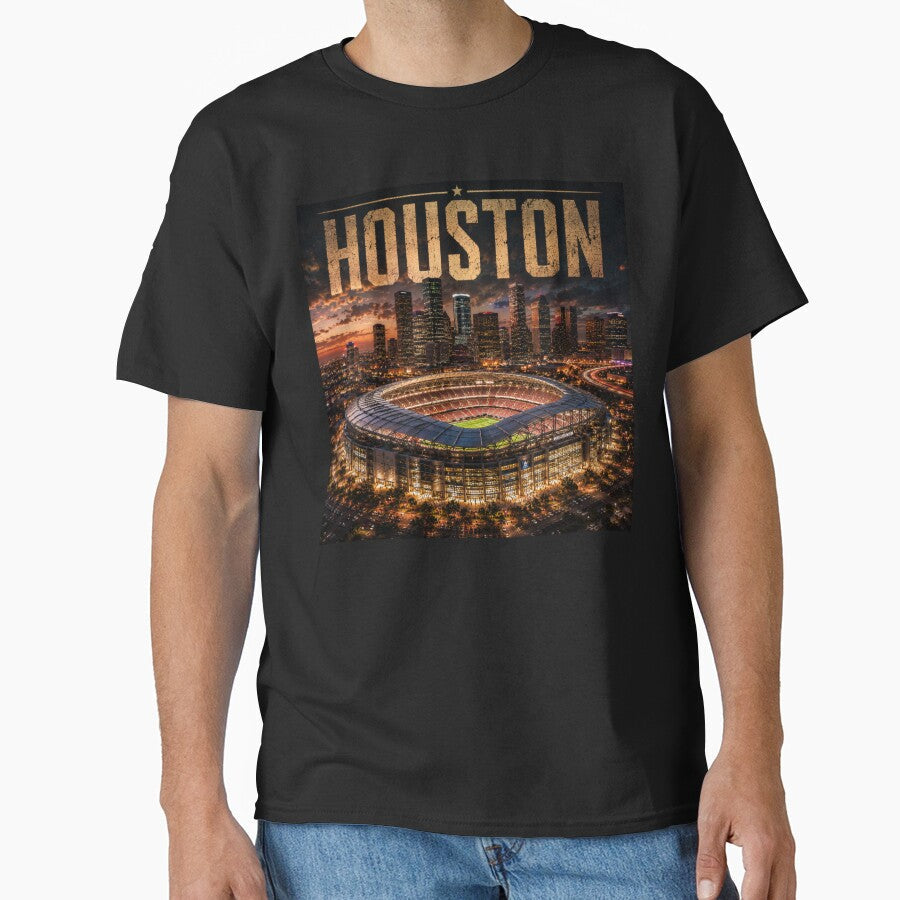 HOUSTON STADIUM TEXAS Cinematic Stadium Edition by globetrottergfx Unisex T-shirt, Sweatshirt, Hoodie, Long Sleeve Tee - T-Shirt, Sweatshirt, Hoodie