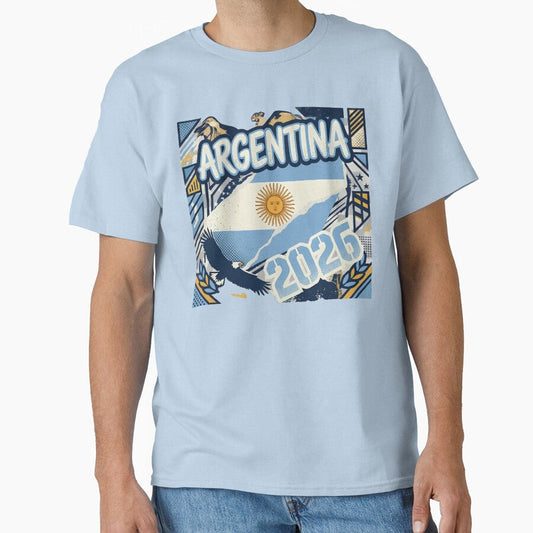 Argentina 2026 Soccer Football Fan Eagle Design by digitalbob60 Unisex T-shirt, Sweatshirt, Hoodie, Long Sleeve Tee - T-Shirt, Sweatshirt, Hoodie