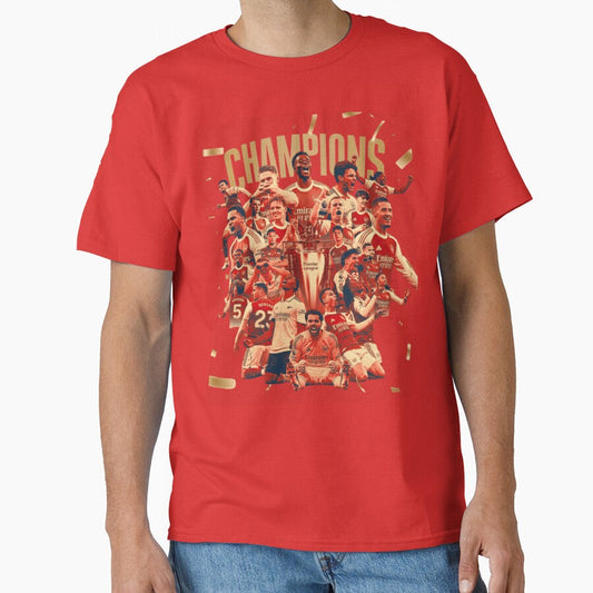 Arsenal Champions 2026 Trophy Celebration Classic T-Shirt by BlitCrankMath Unisex T-shirt, Sweatshirt, Hoodie, Long Sleeve Tee - T-Shirt, Sweatshirt, Hoodie
