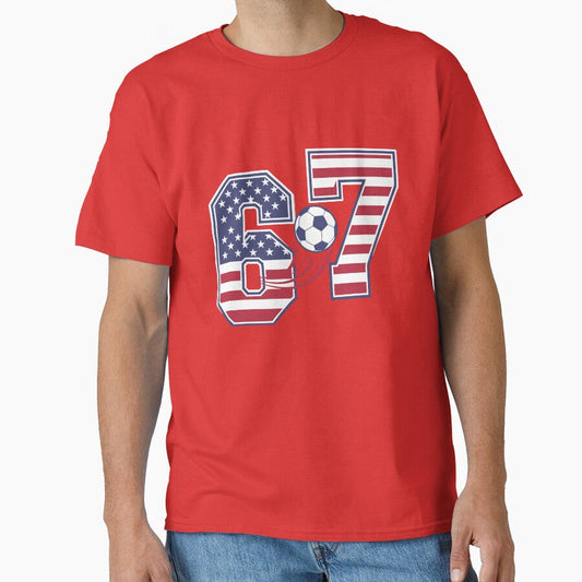67 meme USA soccer by Colorfulman Unisex T-shirt, Sweatshirt, Hoodie, Long Sleeve Tee - T-Shirt, Sweatshirt, Hoodie