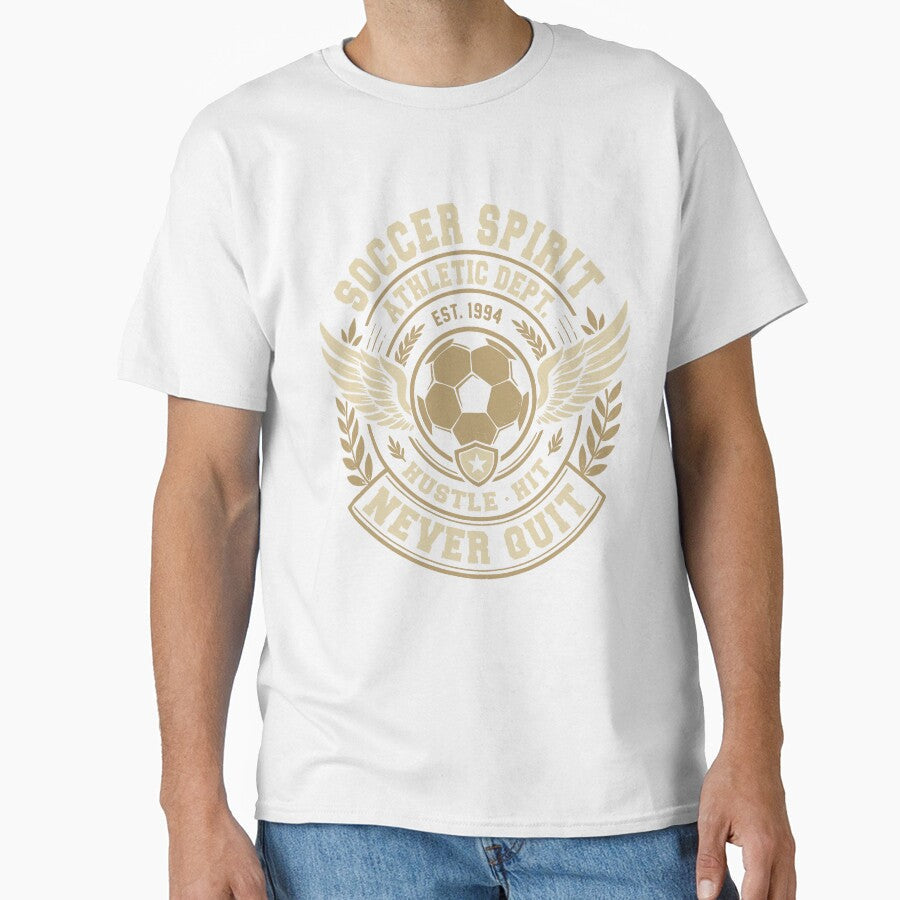 Soccer Spirit Distressed Vintage Athletic Crest For Sports Fans by roarsomethings Unisex T-shirt, Sweatshirt, Hoodie, Long Sleeve Tee - T-Shirt, Sweatshirt, Hoodie