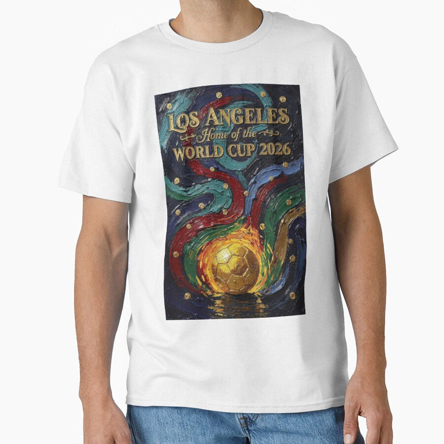 Los Angeles World Cup 2026 Fire Ball Soccer Poster  Moody Jewel Art Print by BrickByDream - T-Shirt, Sweatshirt, Hoodie
