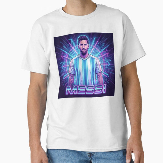 Argentina Football Legend Messi Cyberpunk Retro Futurist Design by Jess Iachini Unisex T-shirt, Sweatshirt, Hoodie, Long Sleeve Tee - T-Shirt, Sweatshirt, Hoodie