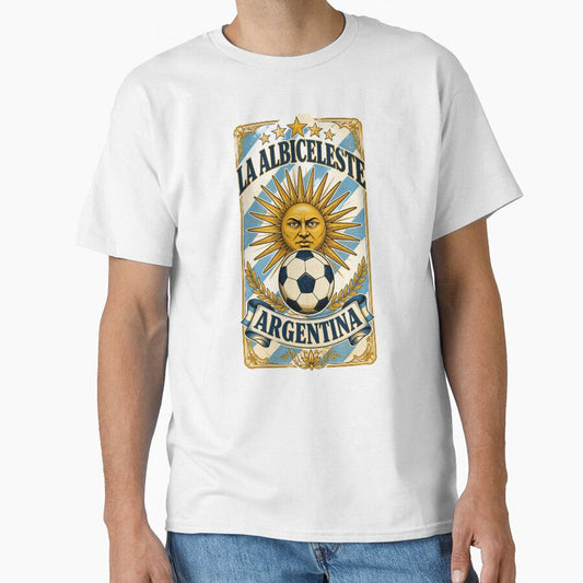 Argentina Soccer Sun - La Albiceleste Vintage  Champions Football Fan T-Shirt by 18-30 Unisex T-shirt, Sweatshirt, Hoodie, Long Sleeve Tee - T-Shirt, Sweatshirt, Hoodie