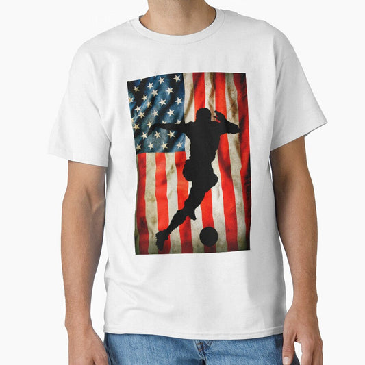 American Soccer player and USA flag by erozzz Unisex T-shirt, Sweatshirt, Hoodie, Long Sleeve Tee - T-Shirt, Sweatshirt, Hoodie