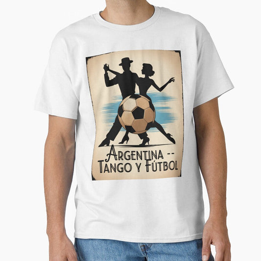 Argentina Tango y Ftbol 2026 Vintage Milonga Poster - Buenos Aires World Cup Football Fan Design by SofDelAtlas - T-Shirt, Sweatshirt, Hoodie