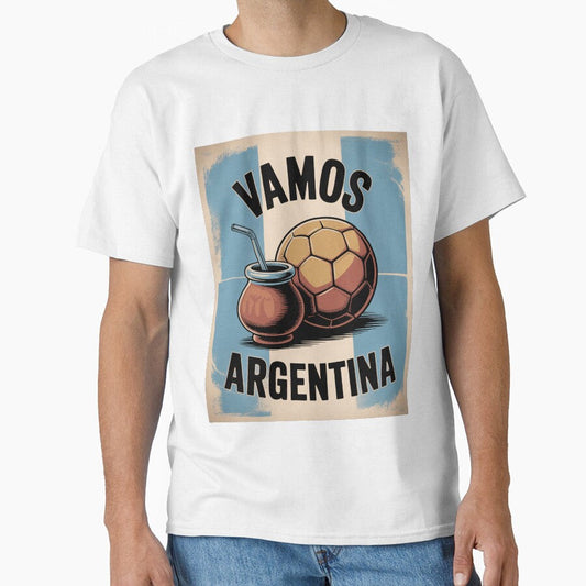 Argentina Vamos Argentina 2026 Mate Vintage Football Poster - Argentine Domestic World Cup Fan Design by SofDelAtlas - T-Shirt, Sweatshirt, Hoodie