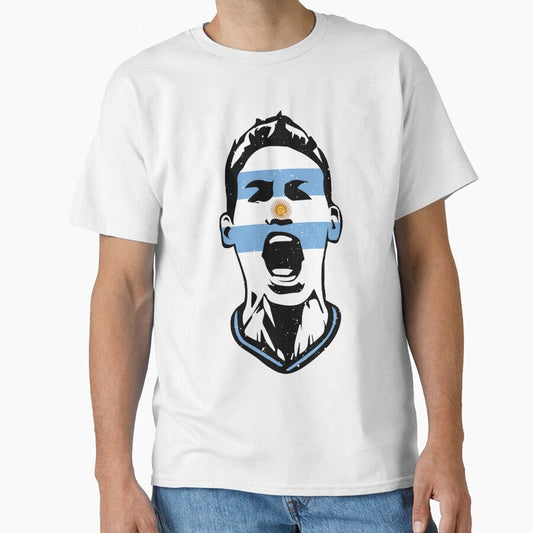 Argentina Team 2018 Fan Flag Face by screenworks Unisex T-shirt, Sweatshirt, Hoodie, Long Sleeve Tee - T-Shirt, Sweatshirt, Hoodie