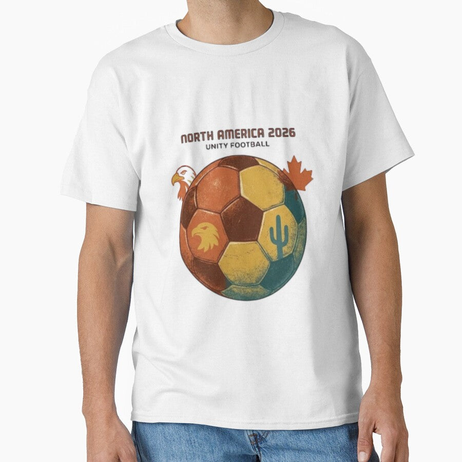 Retro Soccer North America 2026 by craftedd Unisex T-shirt, Sweatshirt, Hoodie, Long Sleeve Tee - T-Shirt, Sweatshirt, Hoodie