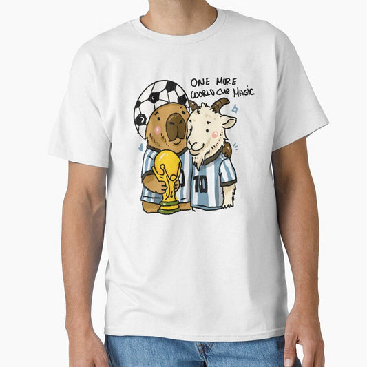 Awkward Animal Hat Club  One More World Cup Magic | Capybara & GOAT Argentina Football 2026 by chupichapa - T-Shirt, Sweatshirt, Hoodie