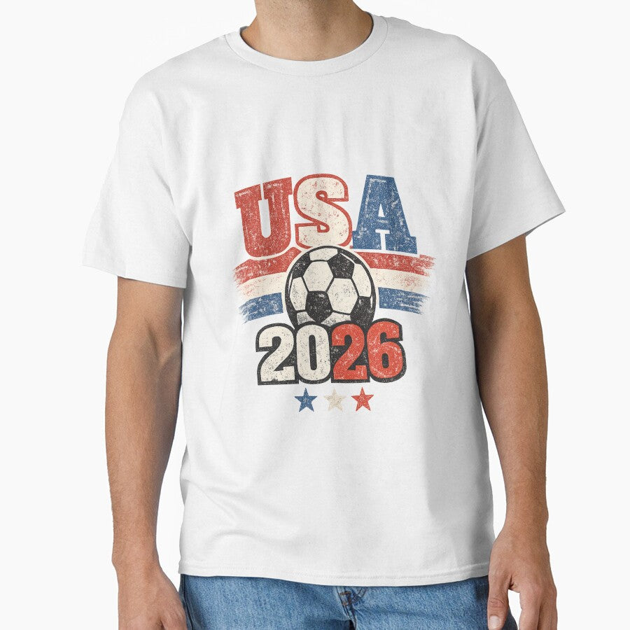 USA 2026 World Cup  Stars & Stripes Soccer by ArthUpscale Unisex T-shirt, Sweatshirt, Hoodie, Long Sleeve Tee - T-Shirt, Sweatshirt, Hoodie
