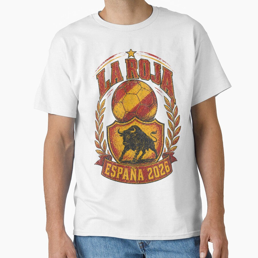 La Roja Espaa 2026 World Cup Soccer T-Shirt by KickoffStudio Unisex T-shirt, Sweatshirt, Hoodie, Long Sleeve Tee - T-Shirt, Sweatshirt, Hoodie