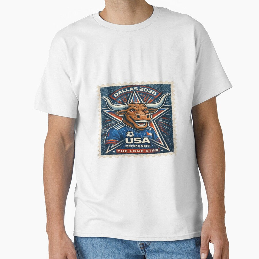 The Lone Star Kickoff: Dallas 2026 Commemorative Stamp by RDcollections Unisex T-shirt, Sweatshirt, Hoodie, Long Sleeve Tee - T-Shirt, Sweatshirt, Hoodie