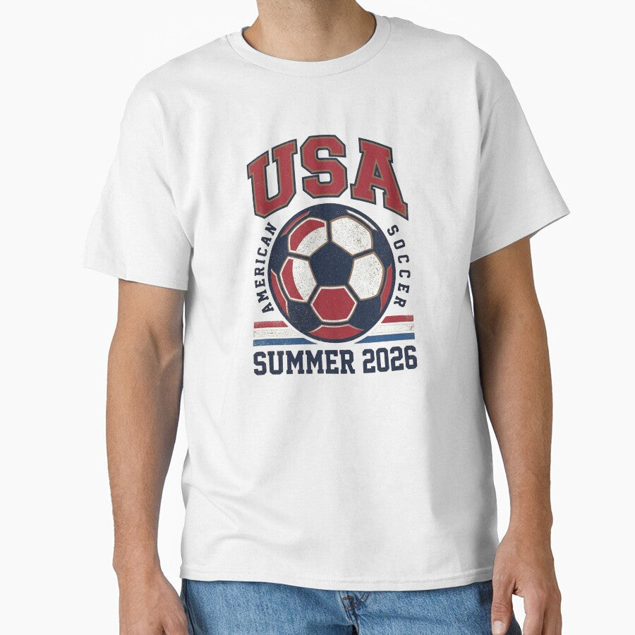 USA American Soccer Summer 2026 by PlushFutura Unisex T-shirt, Sweatshirt, Hoodie, Long Sleeve Tee - T-Shirt, Sweatshirt, Hoodie